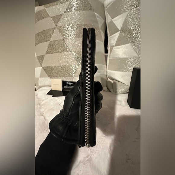 AUTH CHANEL Matelasse Lamb Skin Wallet Coco Mark purse Black - Picture 11 of 17